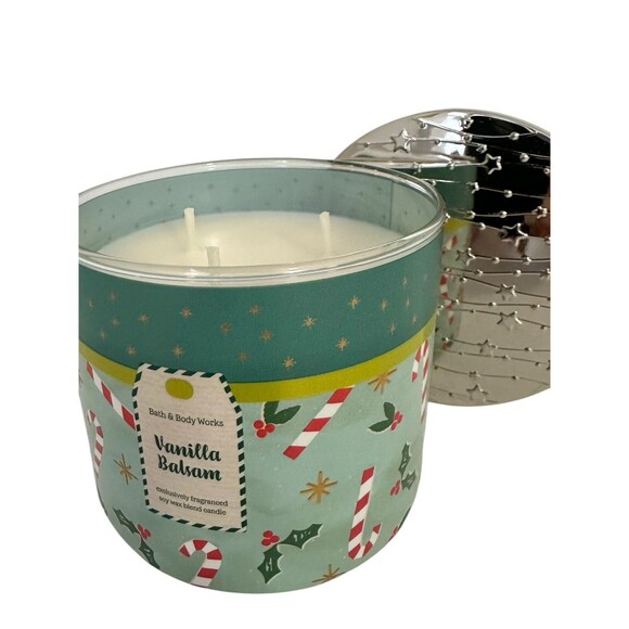 Bath & Body Works Vanilla Balsam Large 3-Wick Candle 14.5 Oz NEW - Picture 2 of 6
